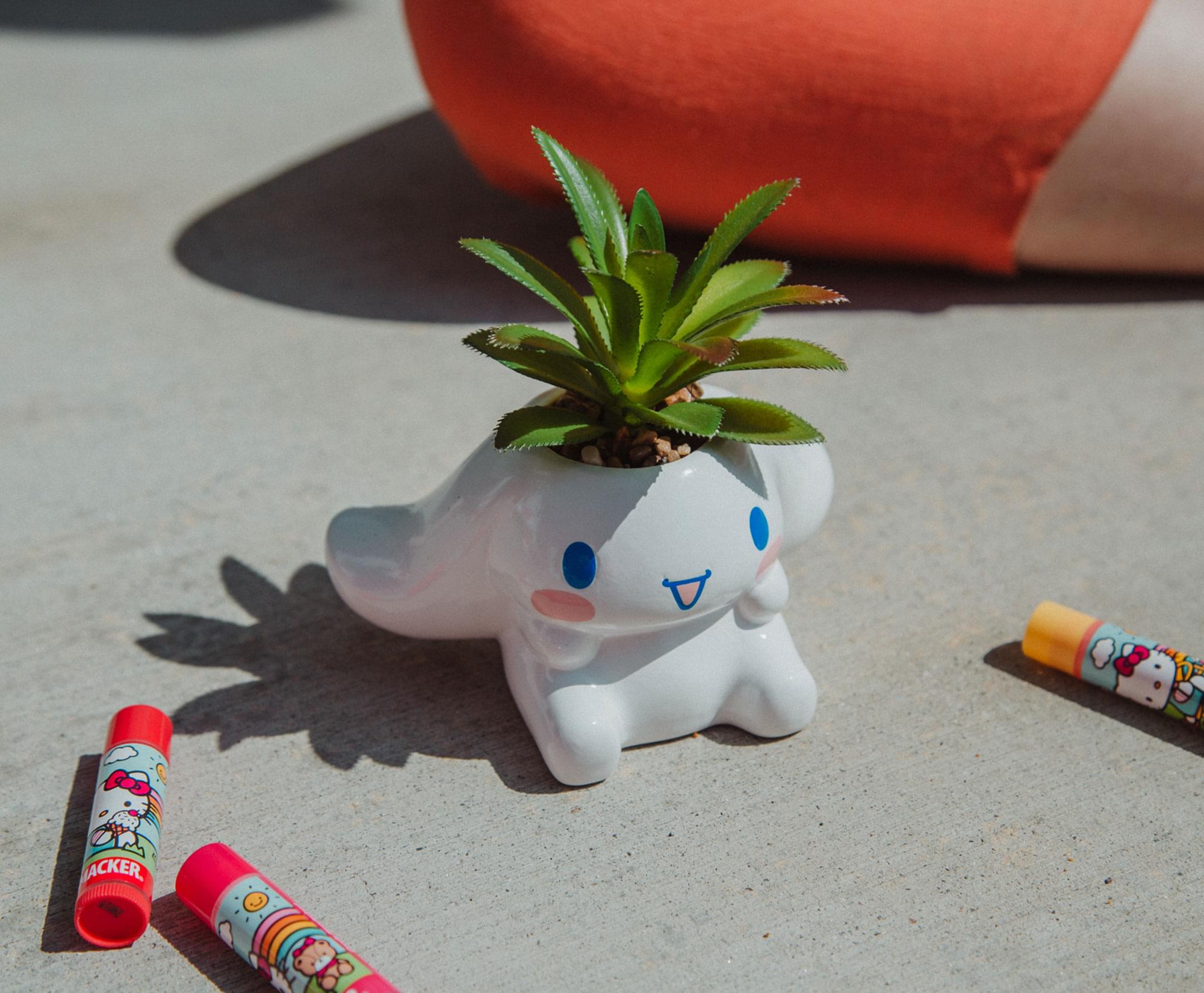 Sanrio Cinnamoroll 3-Inch Ceramic Mini Planter With Artificial Succulent