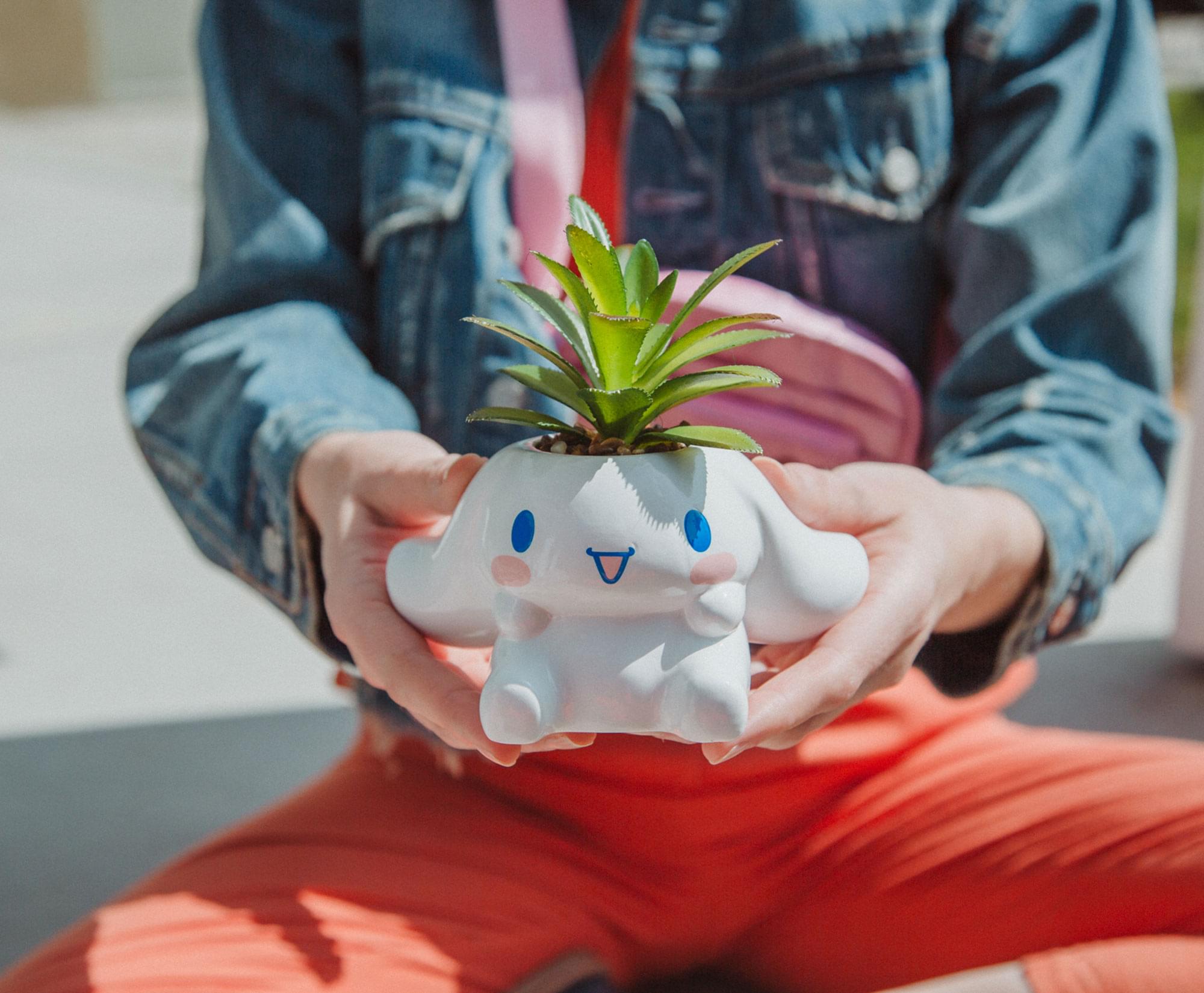 Sanrio Cinnamoroll 3-Inch Ceramic Mini Planter With Artificial Succulent