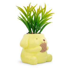 Sanrio Pompompurin 3-Inch Ceramic Mini Planter With Artificial Succulent