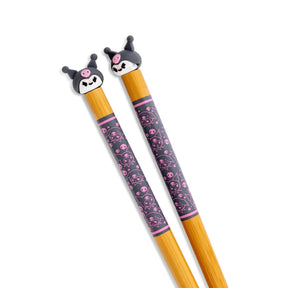 Sanrio Kuromi 2-Pair Bamboo Chopstick Set With Ceramic Rests