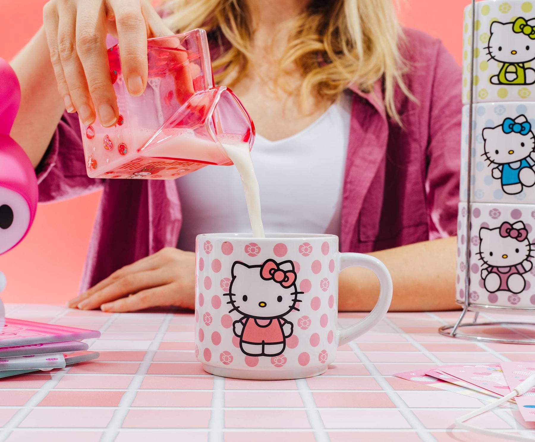 Sanrio My Melody Strawberry Glass Milk Carton | Holds 12 Ounces