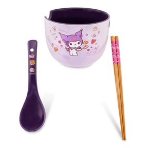 Sanrio Kuromi 20-Ounce Ramen Bowl With Chopsticks and Spoon