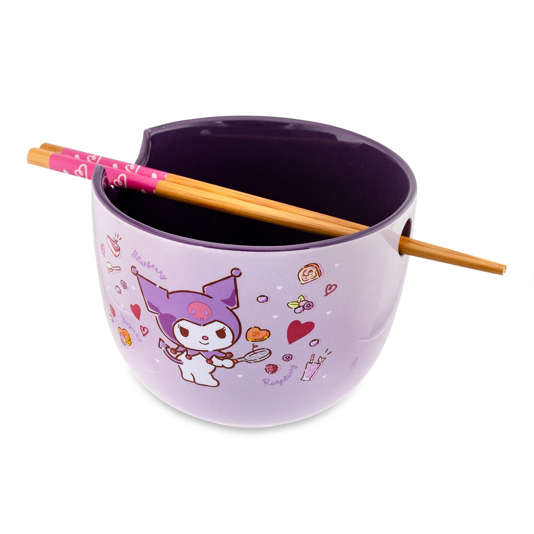 Sanrio Kuromi 20-Ounce Ramen Bowl With Chopsticks and Spoon