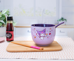 Sanrio Kuromi 20-Ounce Ramen Bowl With Chopsticks and Spoon