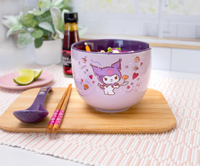 Sanrio Kuromi 20-Ounce Ramen Bowl With Chopsticks and Spoon