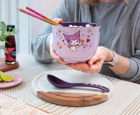 Sanrio Kuromi 20-Ounce Ramen Bowl With Chopsticks and Spoon