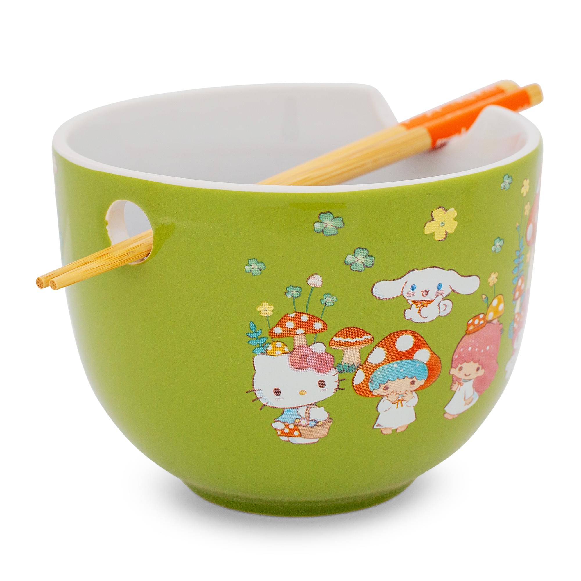 Sanrio Hello Kitty and Friends Mushroom Crew Ceramic Ramen Bowl Set | 20 Ounces