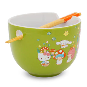 Sanrio Hello Kitty and Friends Mushroom Crew Ceramic Ramen Bowl Set | 20 Ounces