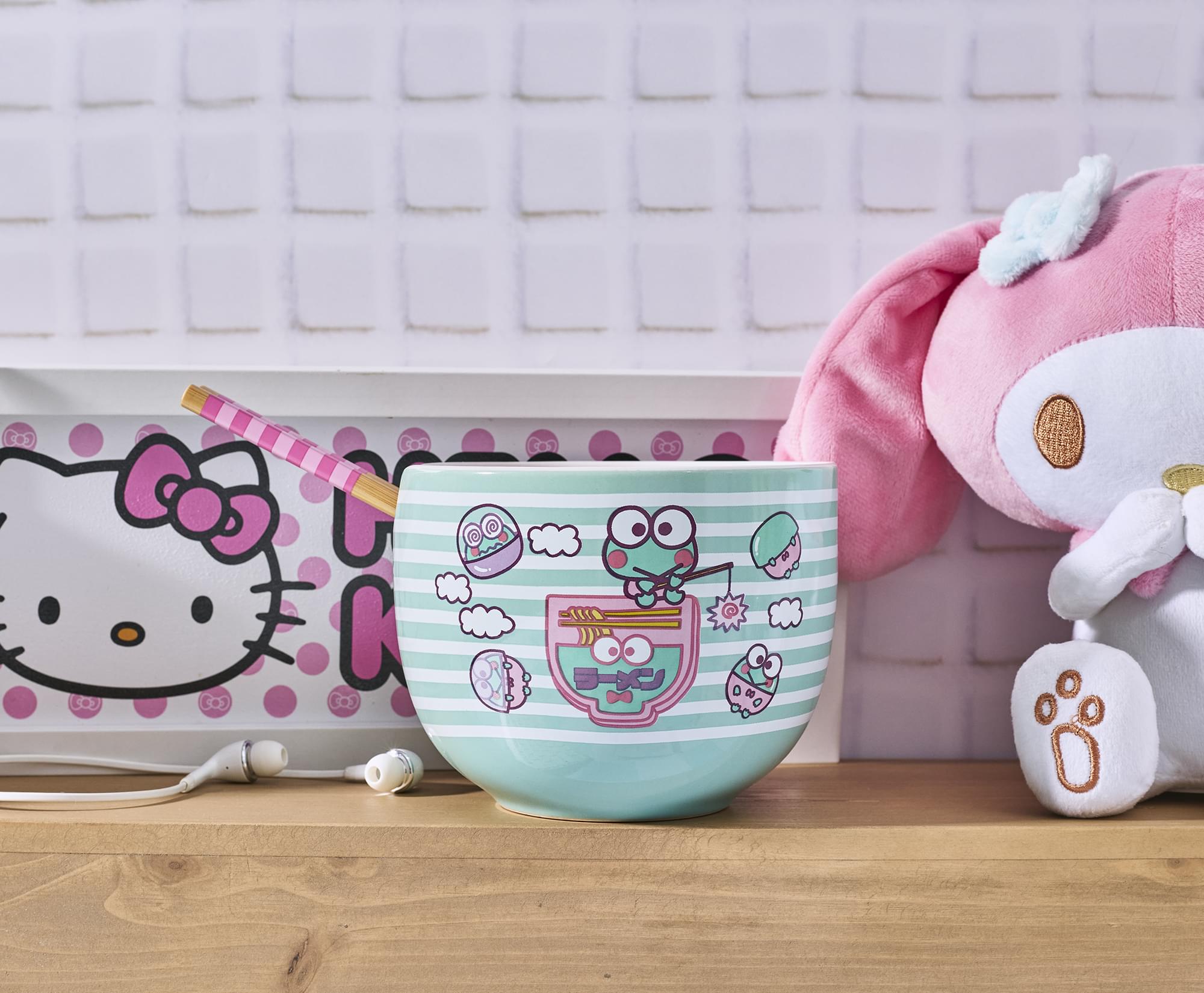 Sanrio Keroppi Fishing 20-Ounce Ramen Bowl and Chopstick Set