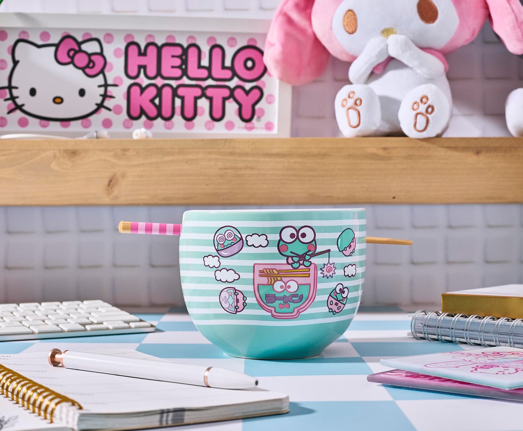 Sanrio Keroppi Fishing 20-Ounce Ramen Bowl and Chopstick Set