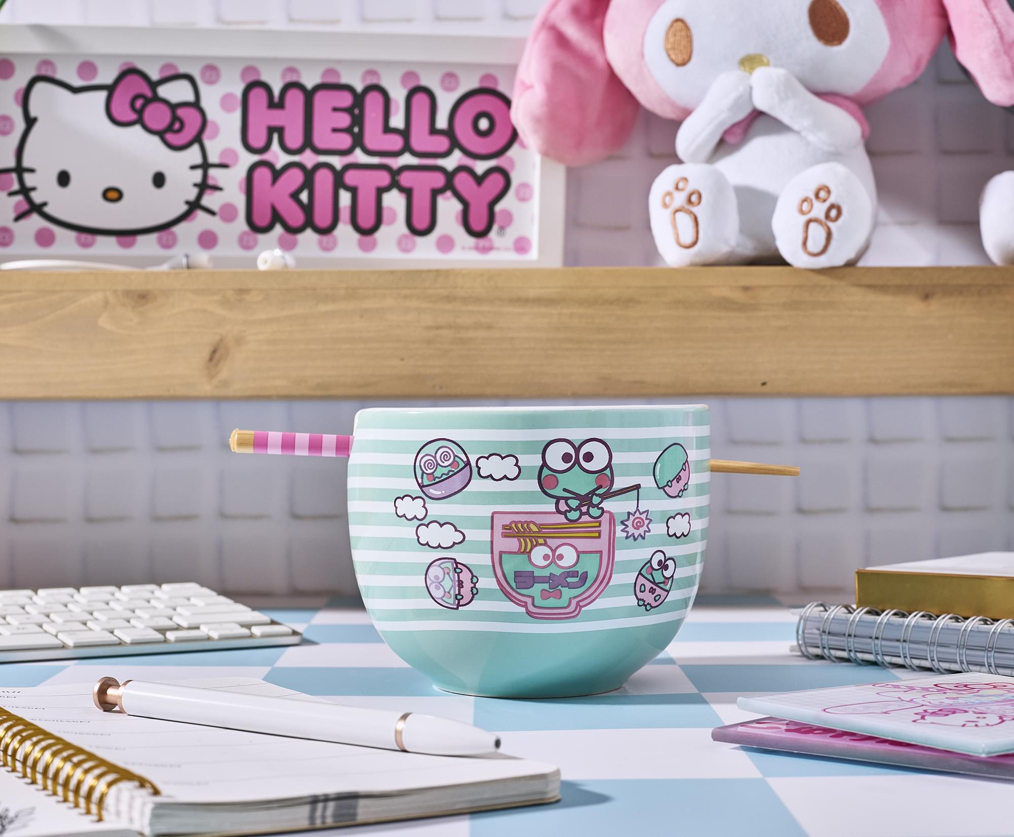 Sanrio Keroppi Fishing 20-Ounce Ramen Bowl and Chopstick Set