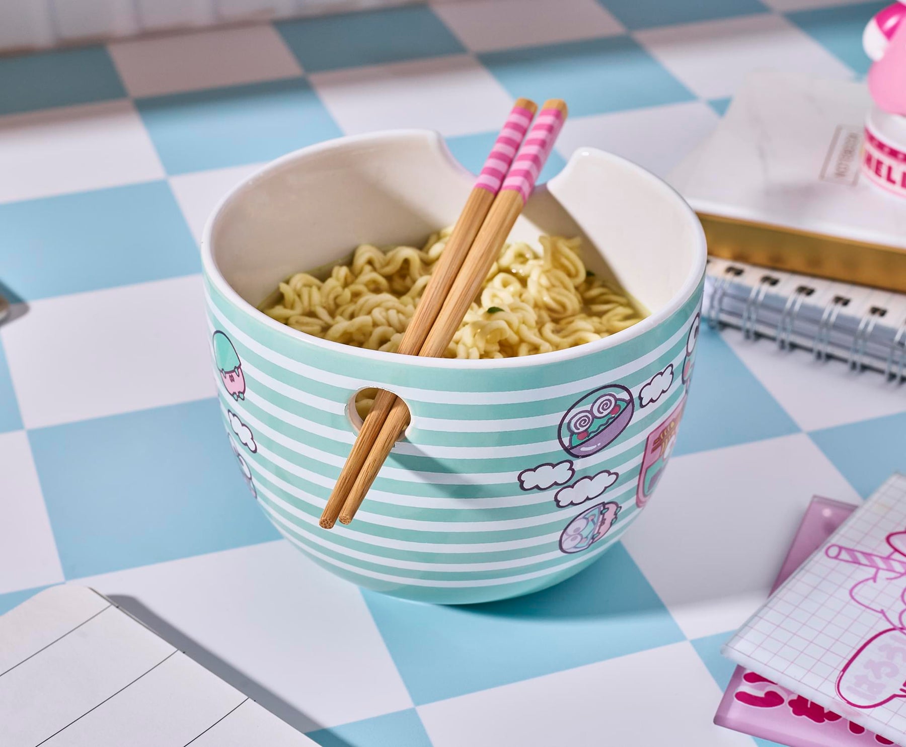Sanrio Keroppi Fishing 20-Ounce Ramen Bowl and Chopstick Set
