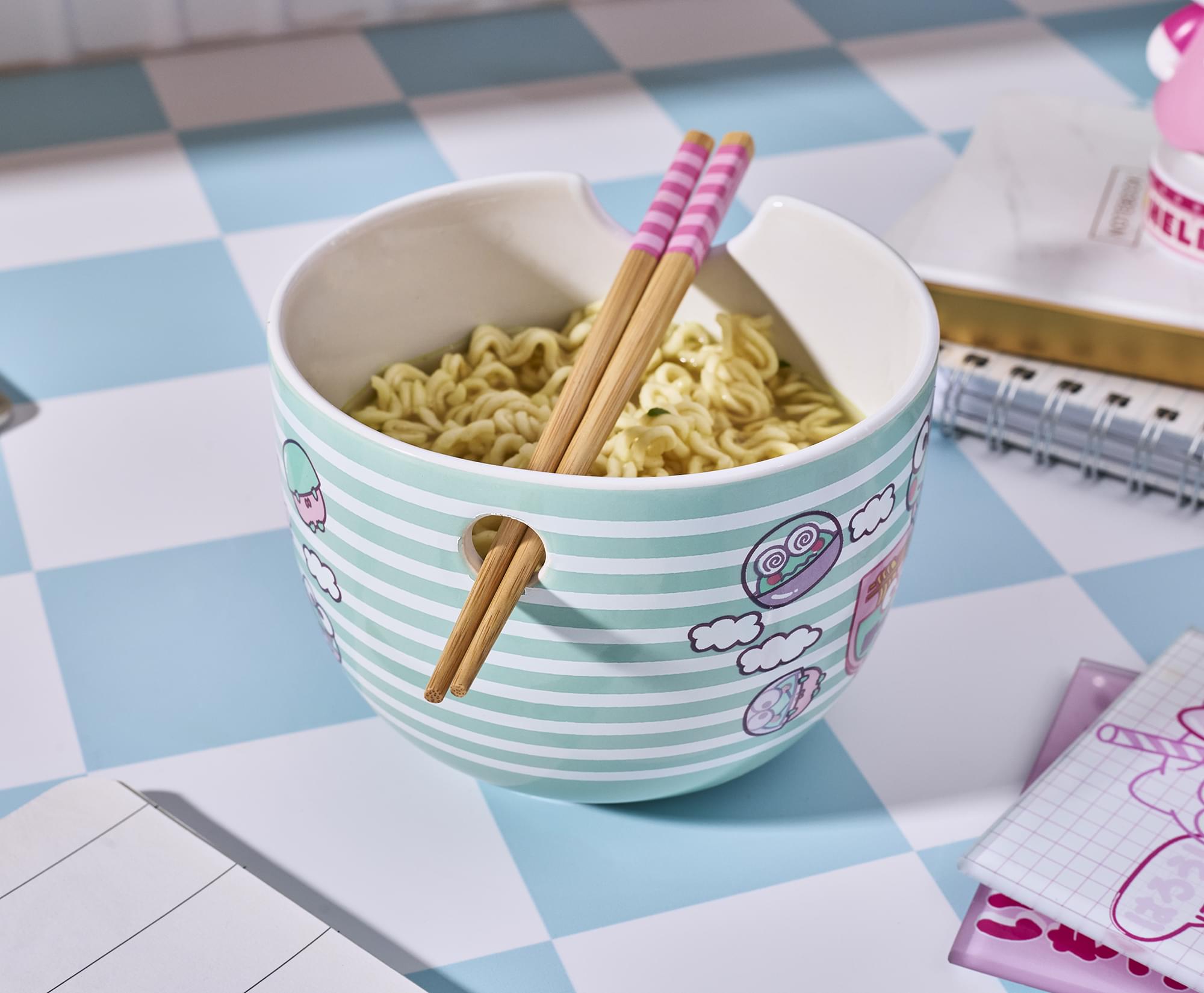 Sanrio Keroppi Fishing 20-Ounce Ramen Bowl and Chopstick Set