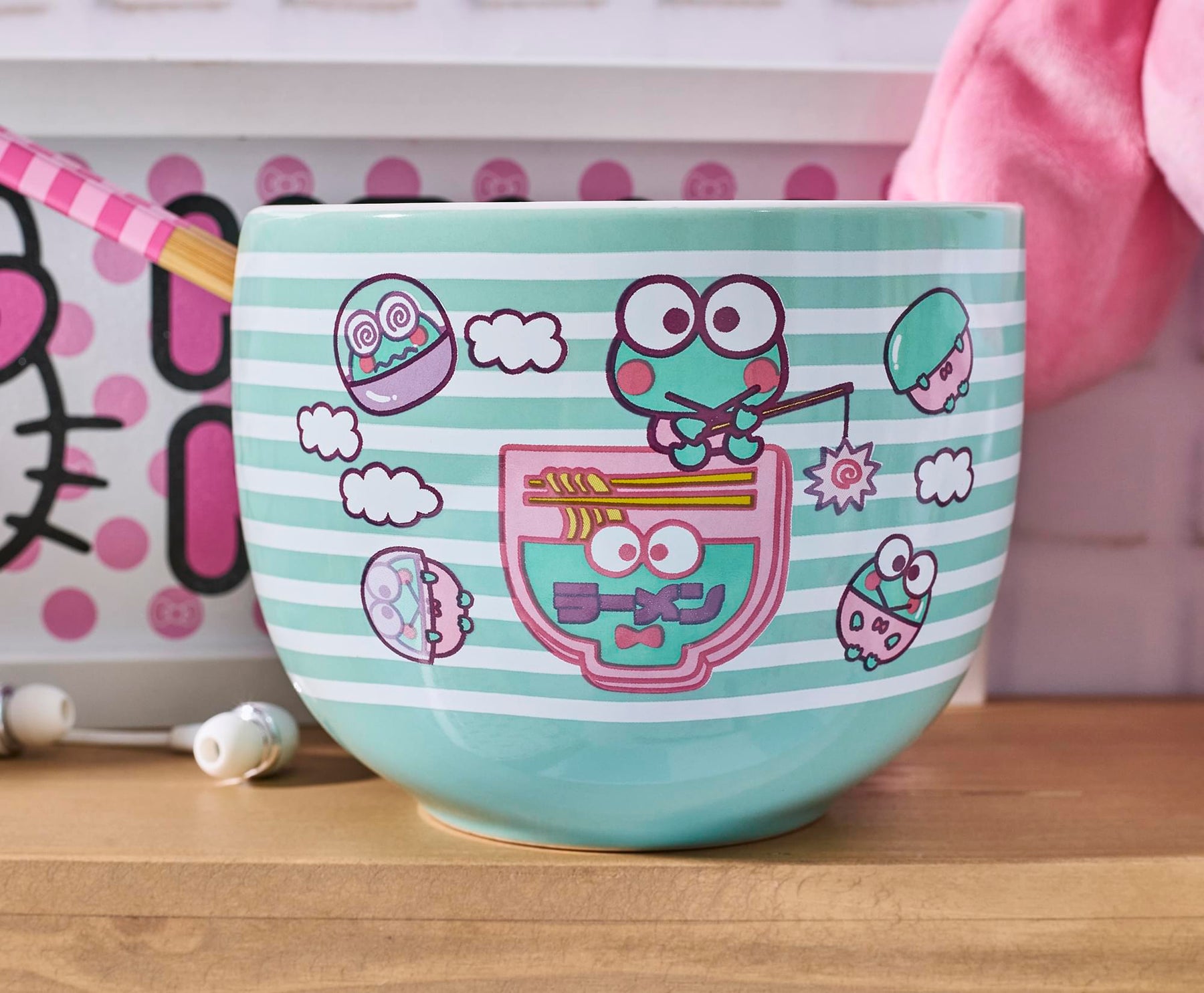 Sanrio Keroppi Fishing 20-Ounce Ramen Bowl and Chopstick Set