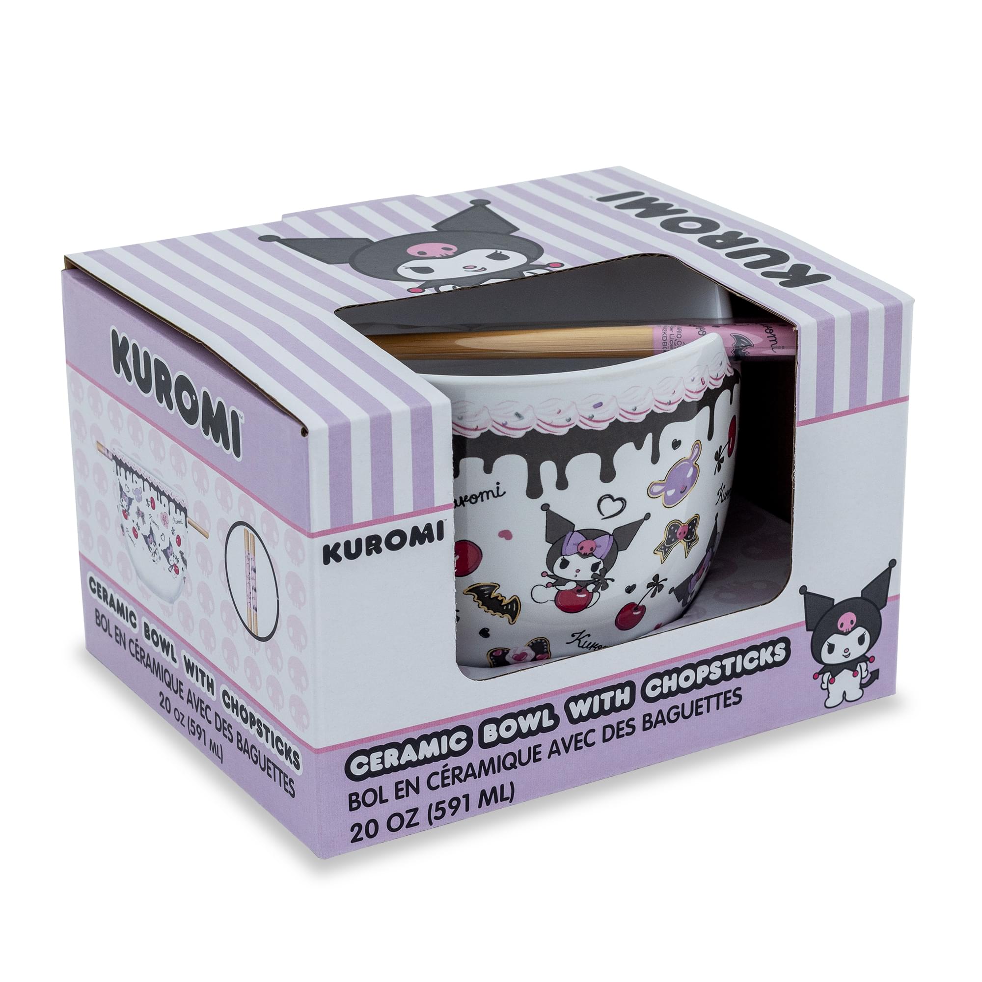 Sanrio Kuromi Sweets 20-Ounce Ramen Bowl and Chopstick Set