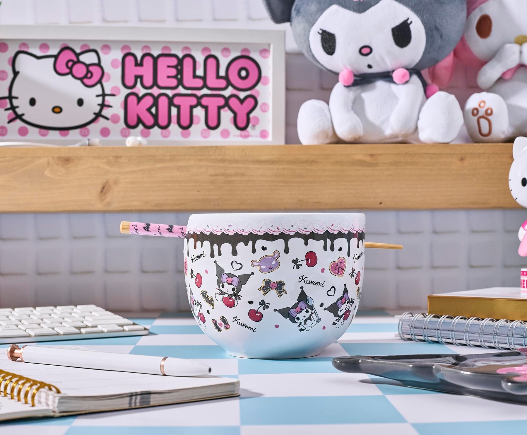 Sanrio Kuromi Sweets 20-Ounce Ramen Bowl and Chopstick Set