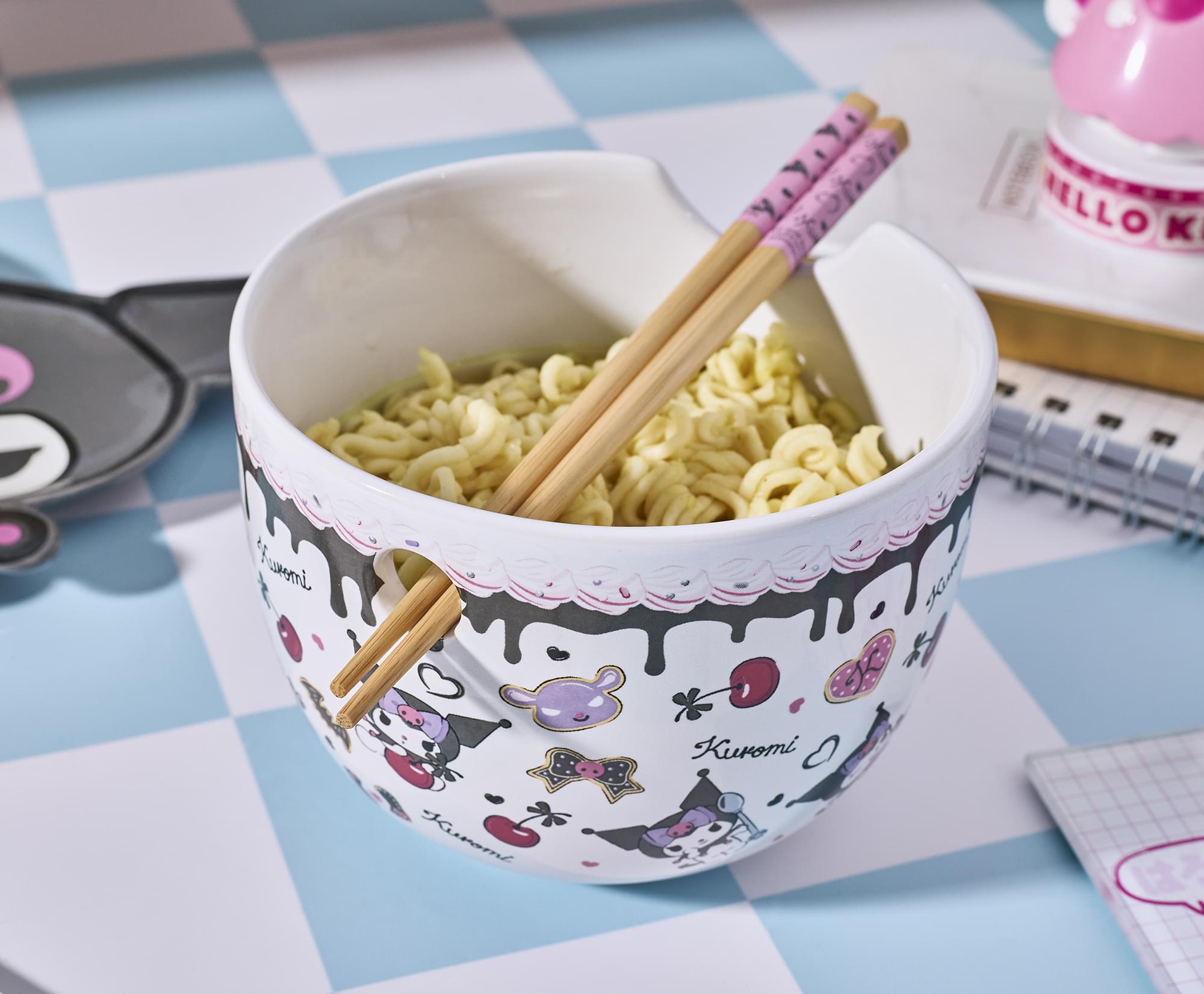Sanrio Kuromi Sweets 20-Ounce Ramen Bowl and Chopstick Set