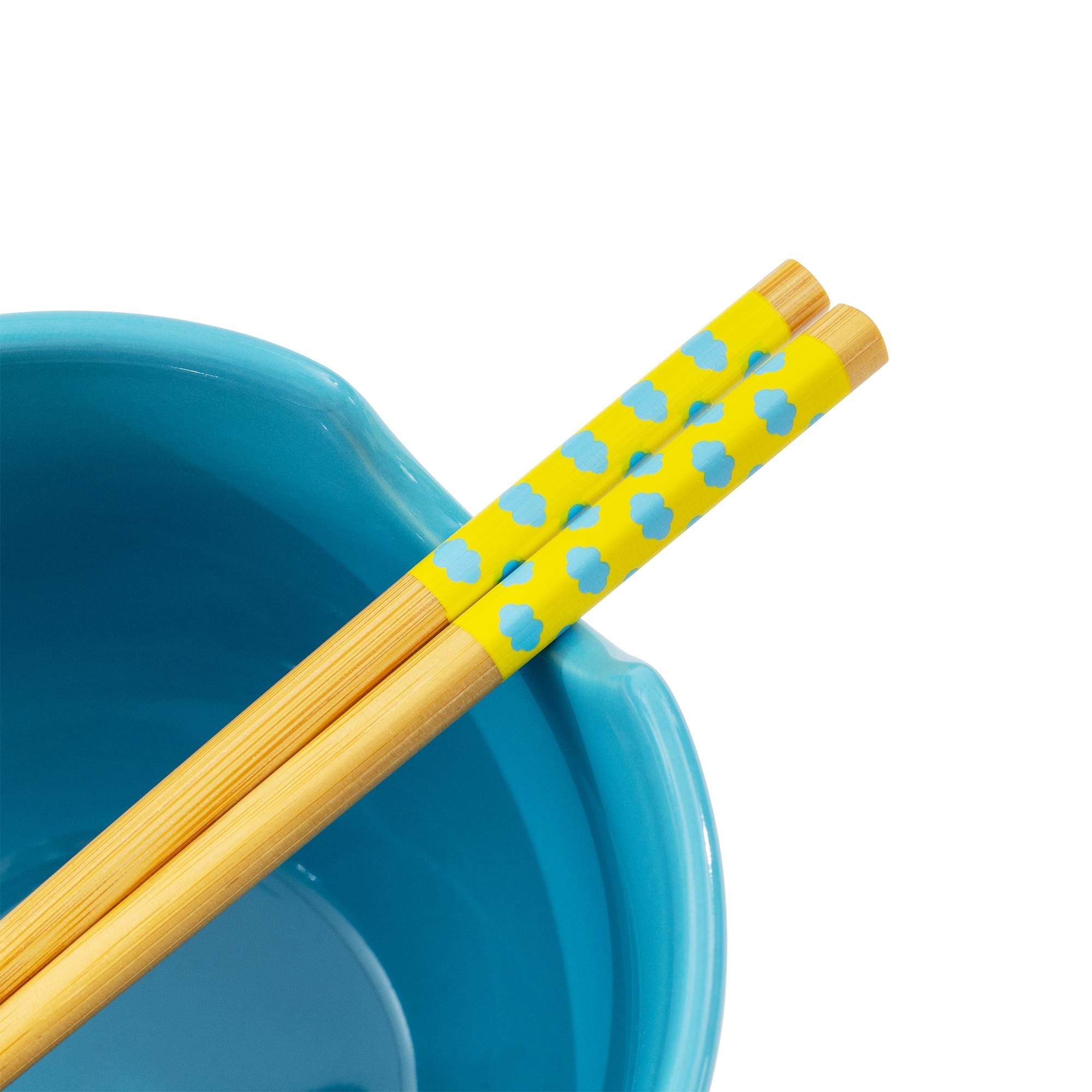 Sanrio Hello Kitty and Friends Blue 20-Ounce Ramen Bowl and Chopstick Set