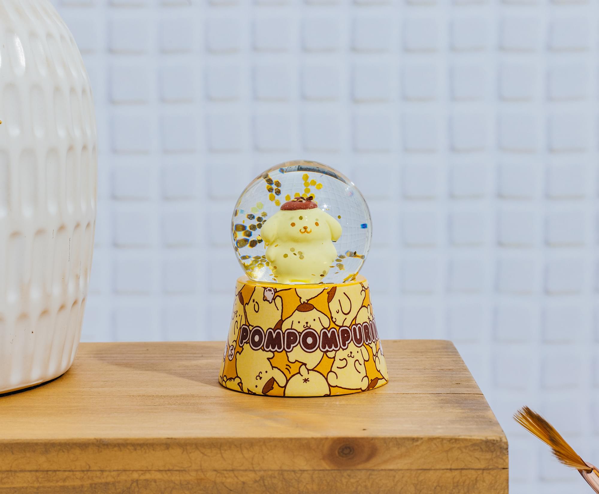 Sanrio Pompompurin Mini Light-Up Snow Globe | 3 Inches Tall
