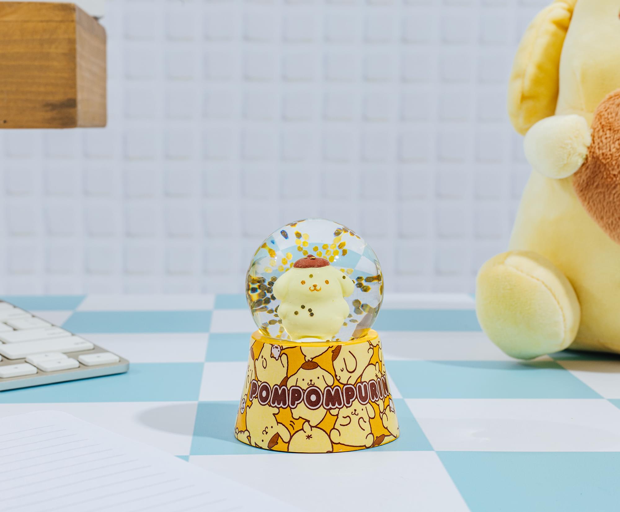 Sanrio Pompompurin Mini Light-Up Snow Globe | 3 Inches Tall