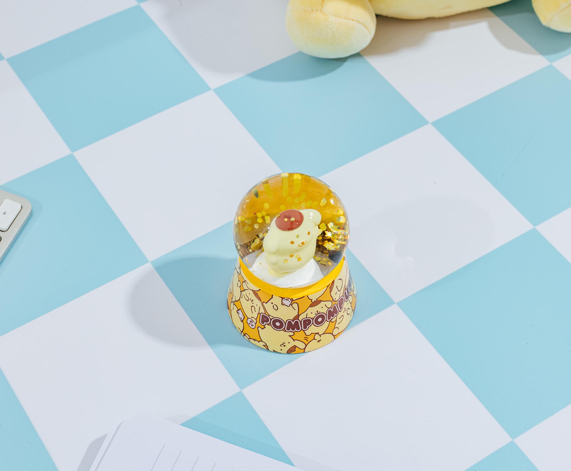 Sanrio Pompompurin Mini Light-Up Snow Globe | 3 Inches Tall