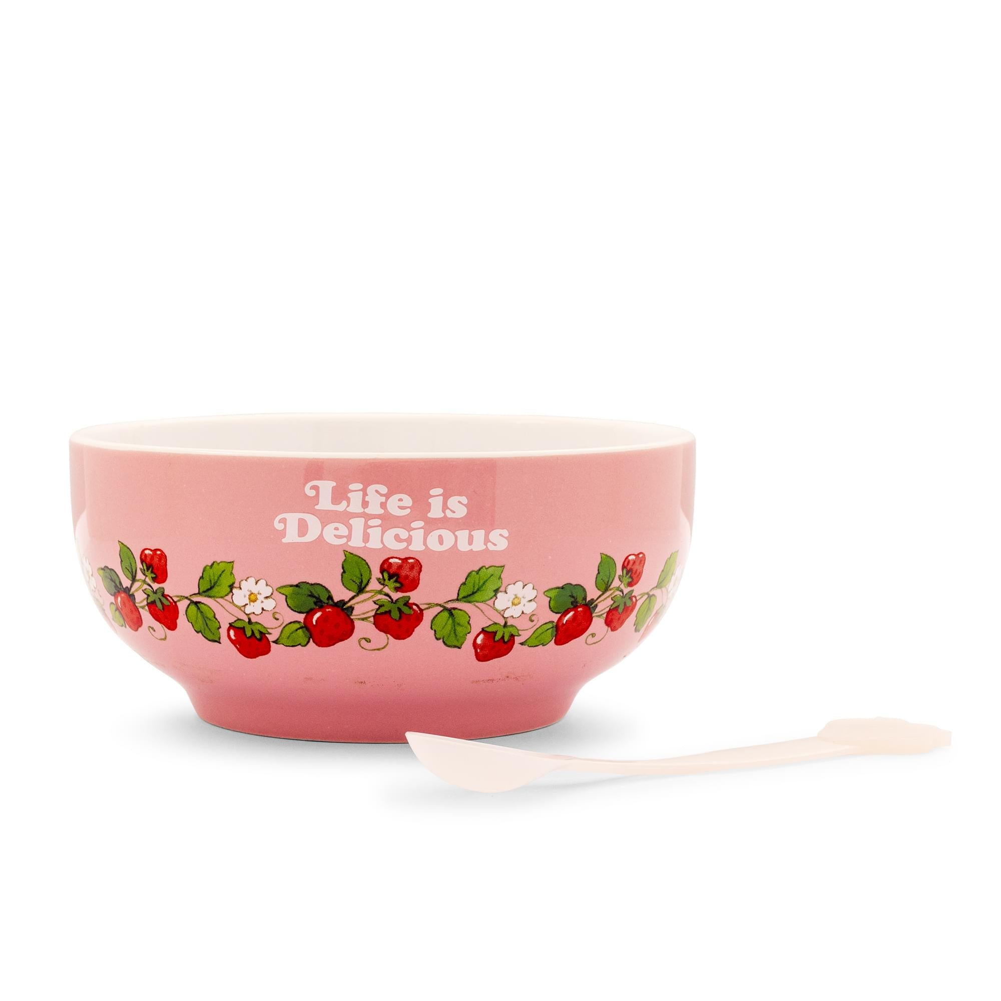 Strawberry Shortcake Ceramic Bowl With Color-Changing Spoon | Holds 27 Ounces