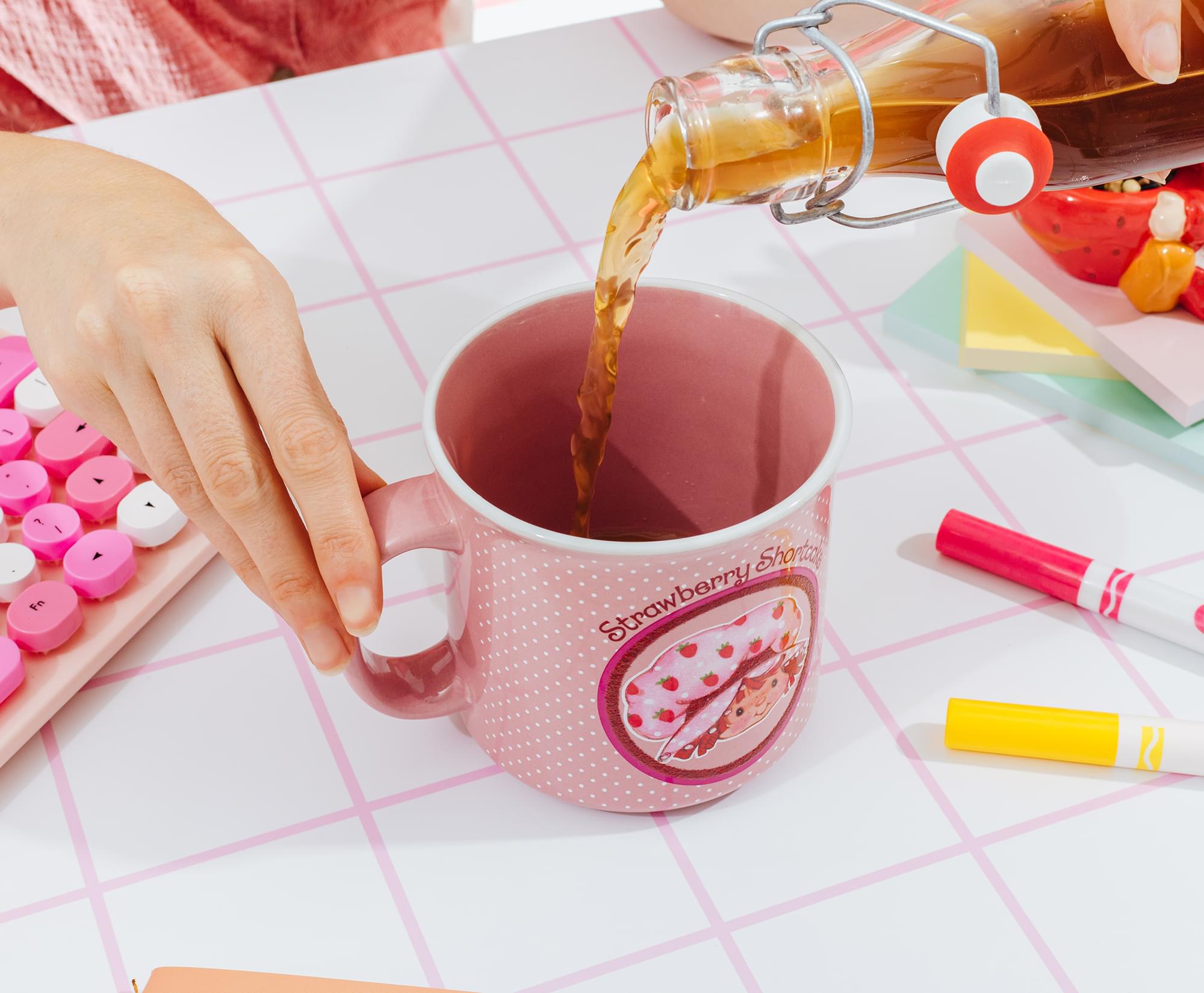 Strawberry Shortcake Polka Dots Ceramic Camper Mug | Holds 20 Ounces