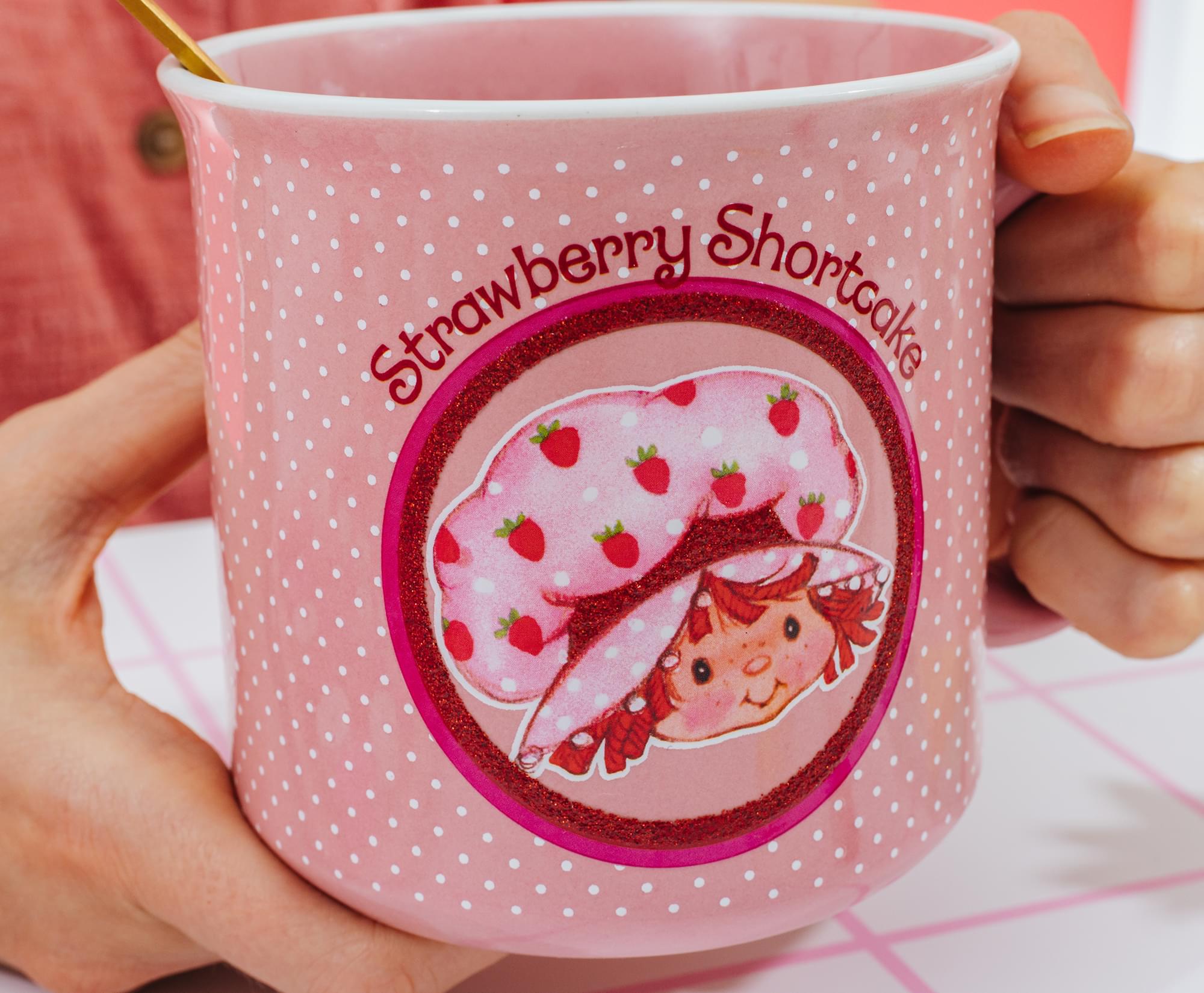 Strawberry Shortcake Polka Dots Ceramic Camper Mug | Holds 20 Ounces