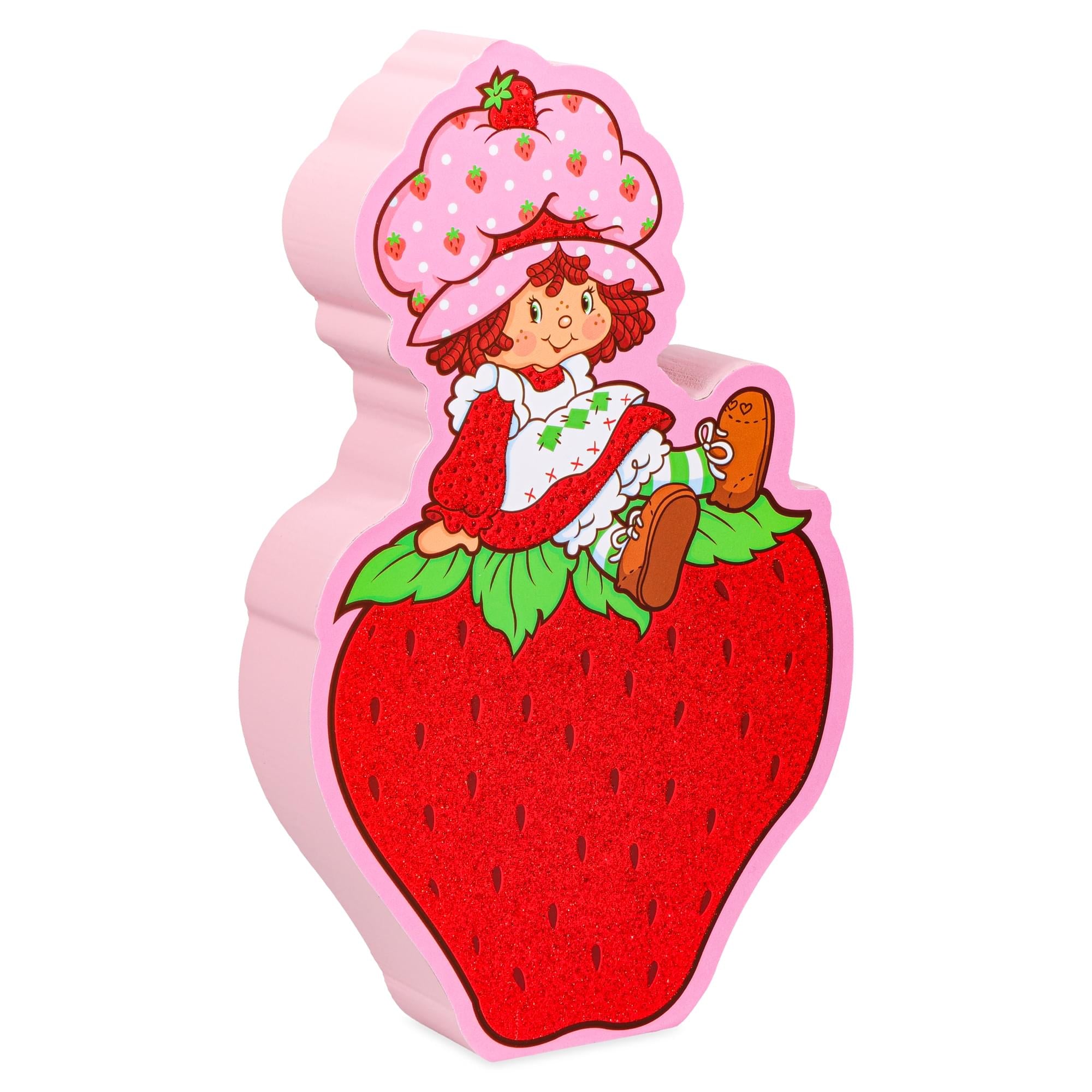 Strawberry Shortcake Berry Sit Glitter MDF Box Wall Sign