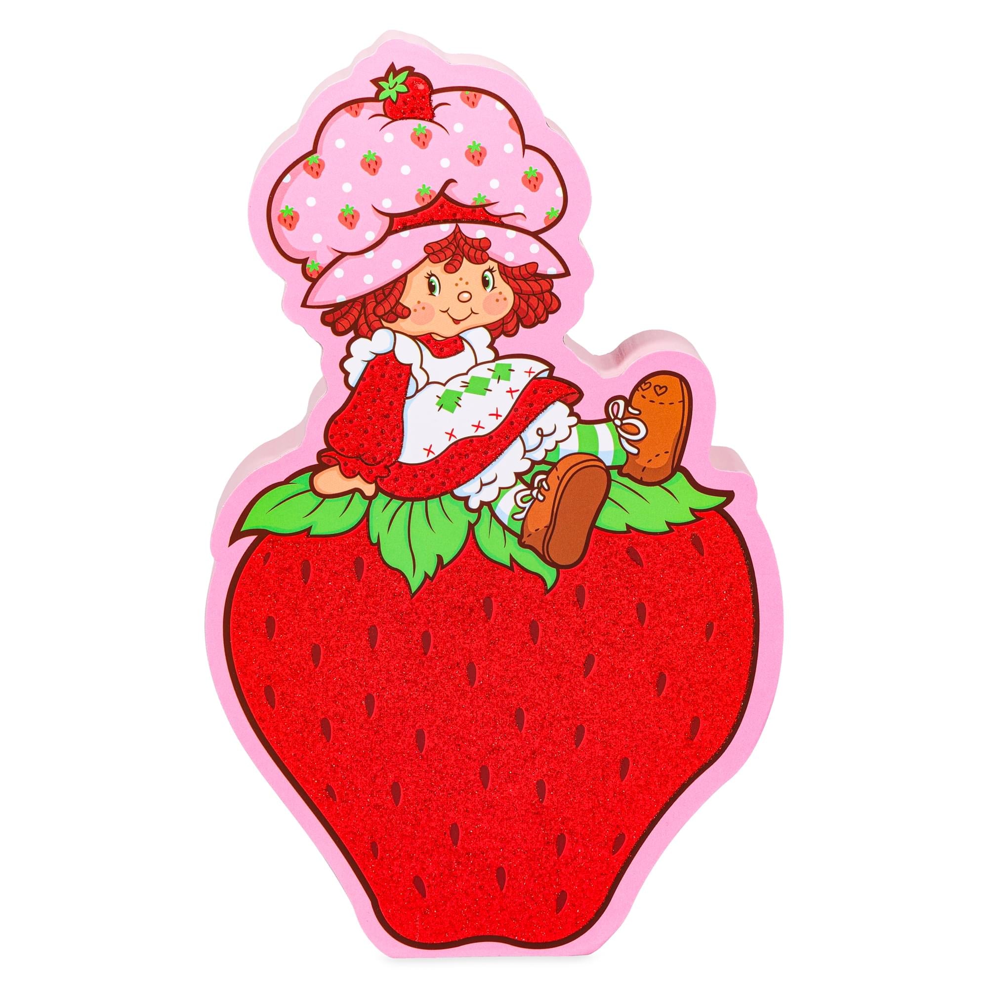Strawberry Shortcake Berry Sit Glitter MDF Box Wall Sign