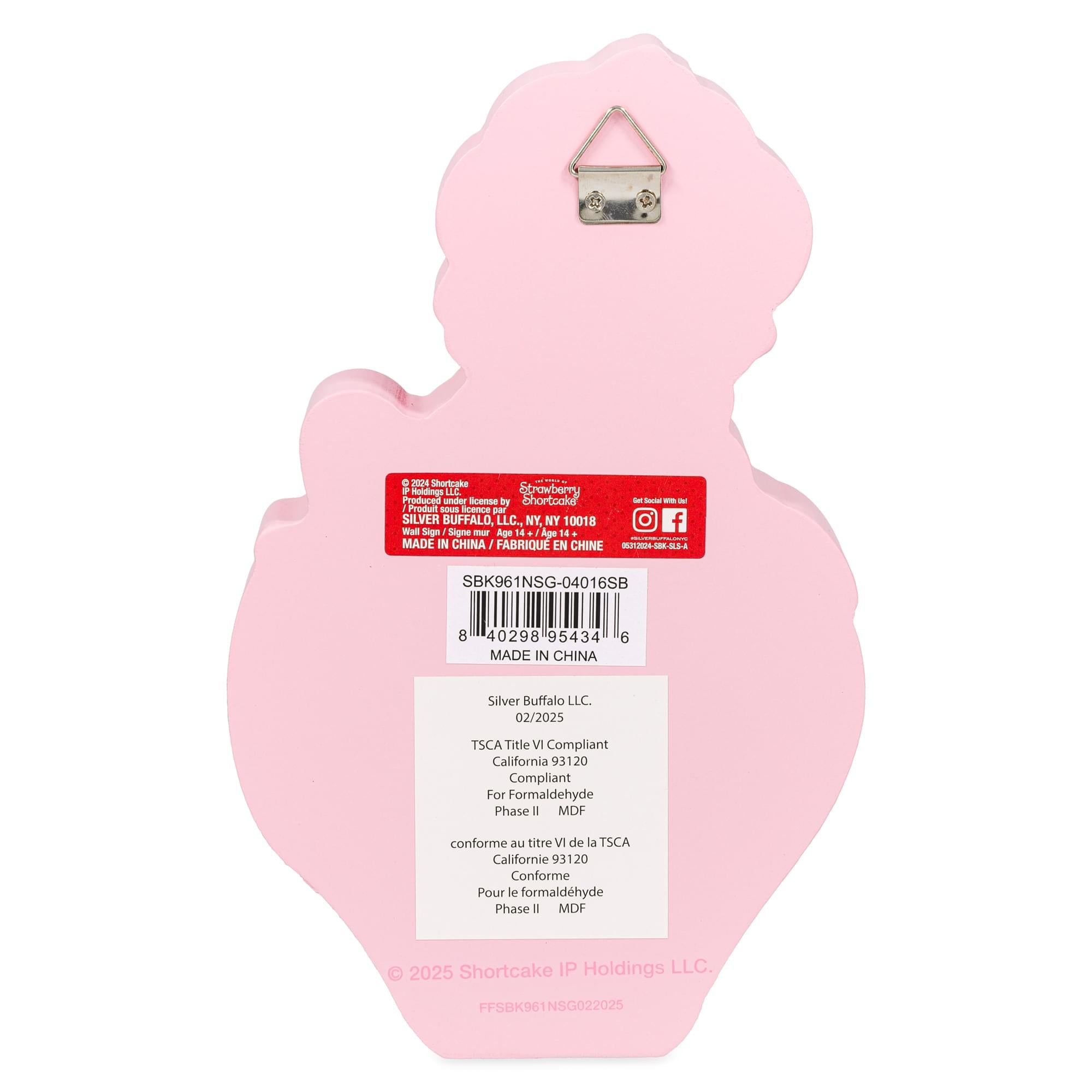Strawberry Shortcake Berry Sit Glitter MDF Box Wall Sign