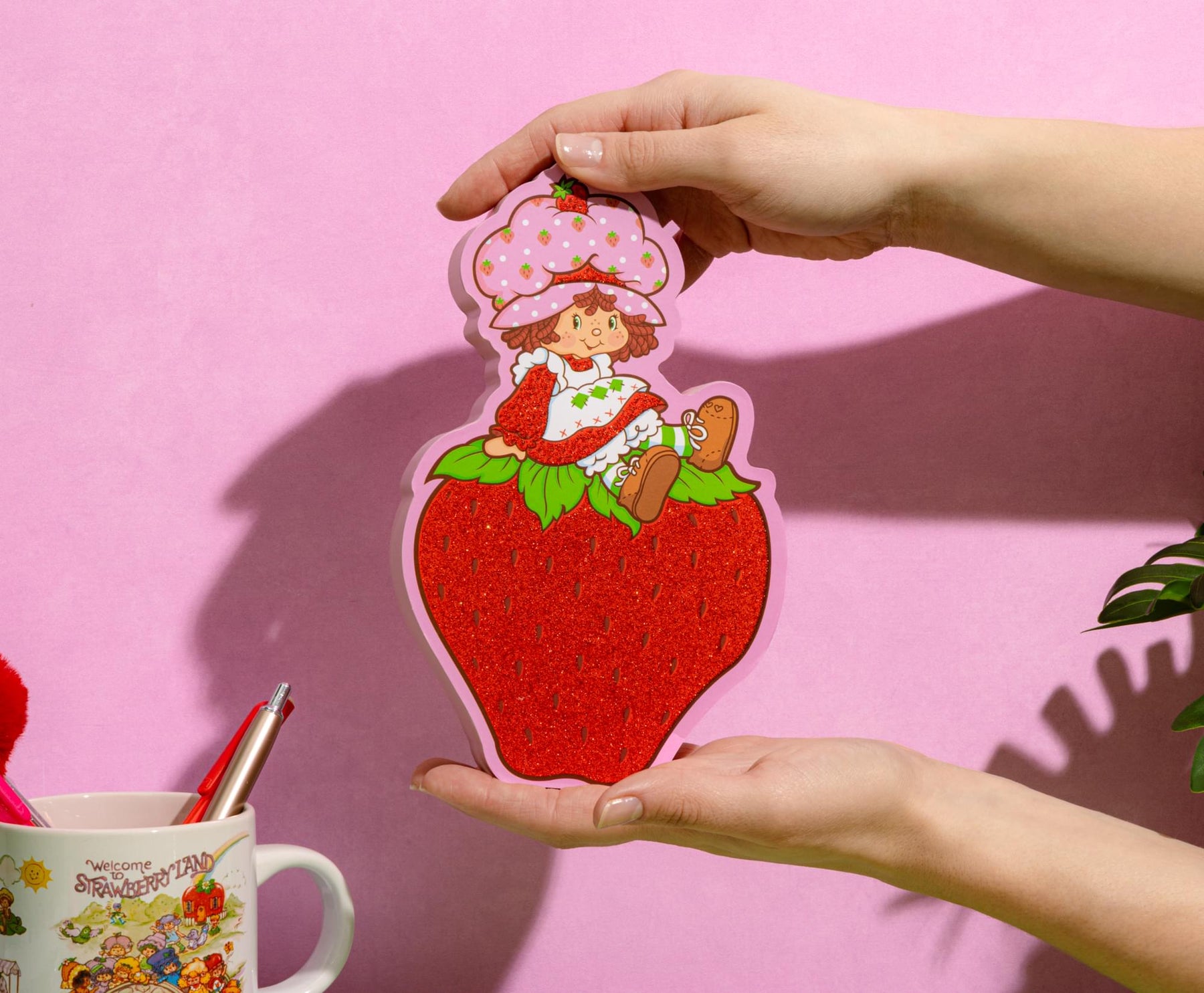 Strawberry Shortcake Berry Sit Glitter MDF Box Wall Sign