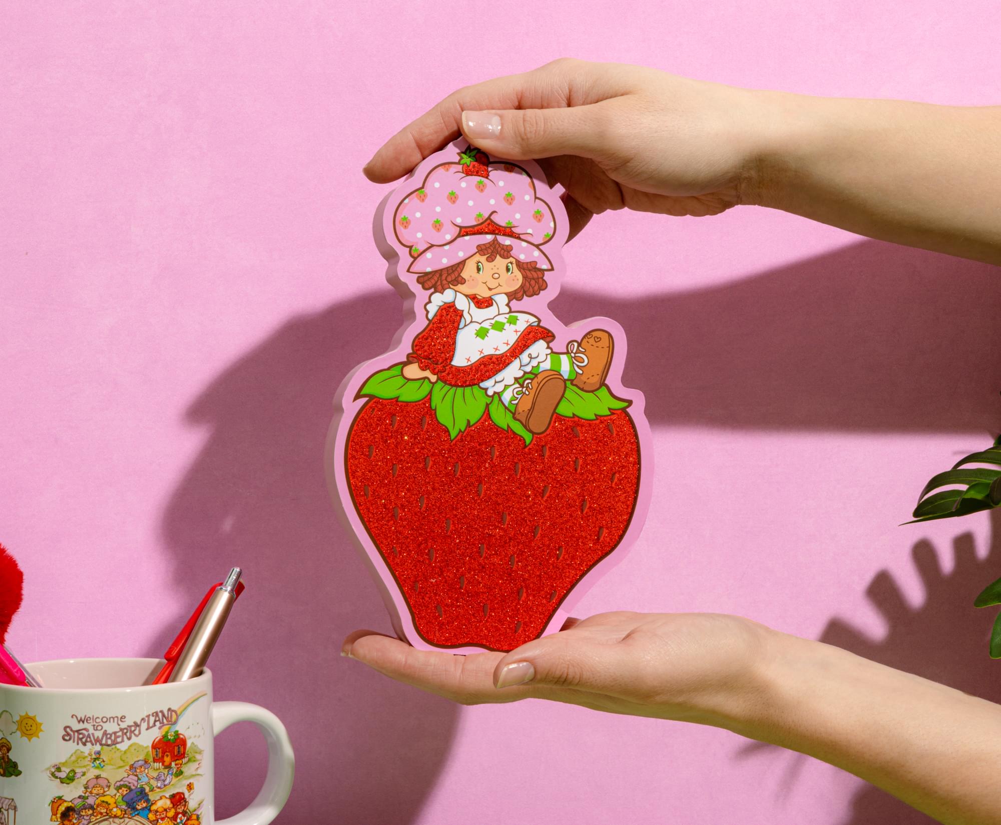 Strawberry Shortcake Berry Sit Glitter MDF Box Wall Sign
