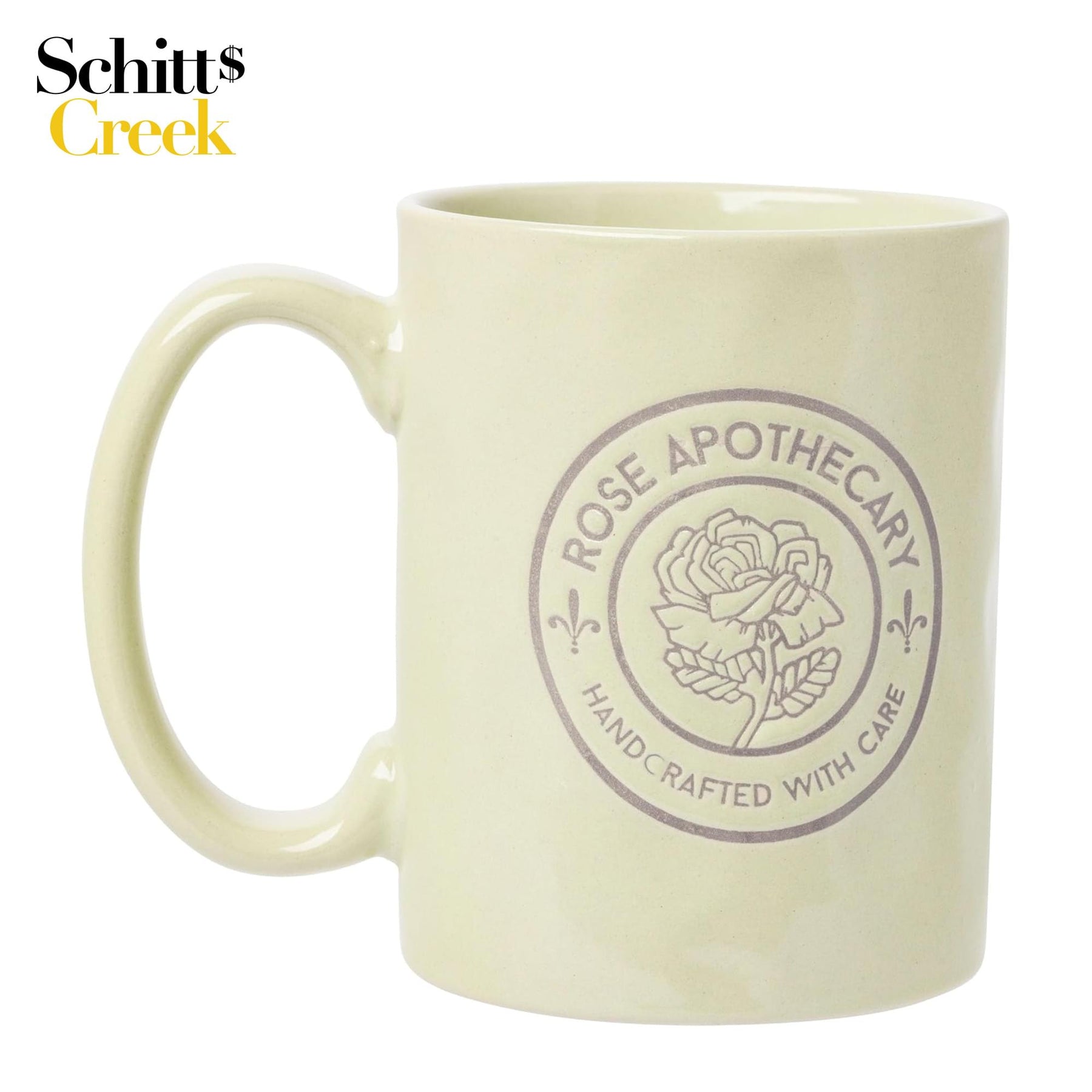 Schitt's Creek "Rose Apothecary" Wax Resist 17 Ounce Ceramic Pottery Mug