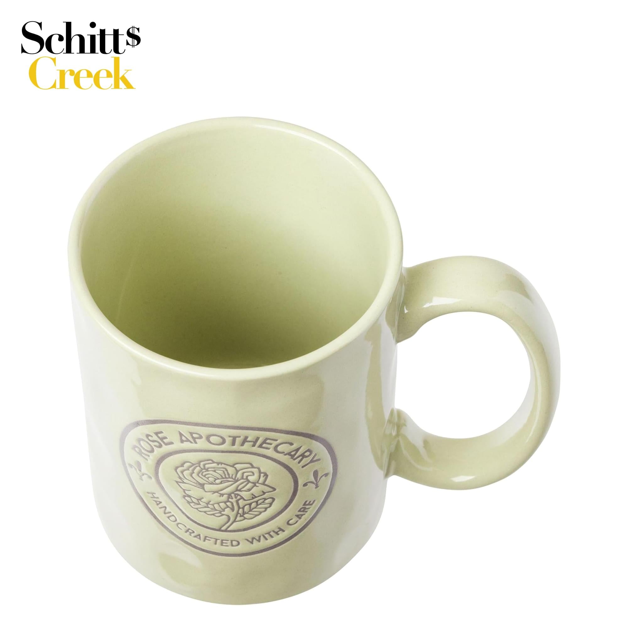 Schitt's Creek "Rose Apothecary" Wax Resist 17 Ounce Ceramic Pottery Mug
