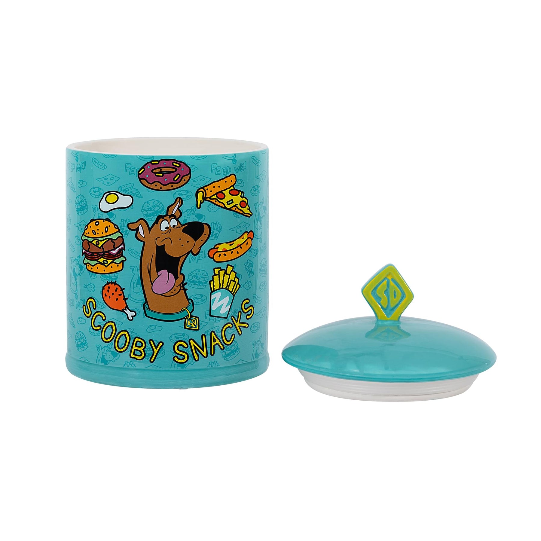 Scooby-Doo Food Pattern 10-inch Ceramic Snack Jar