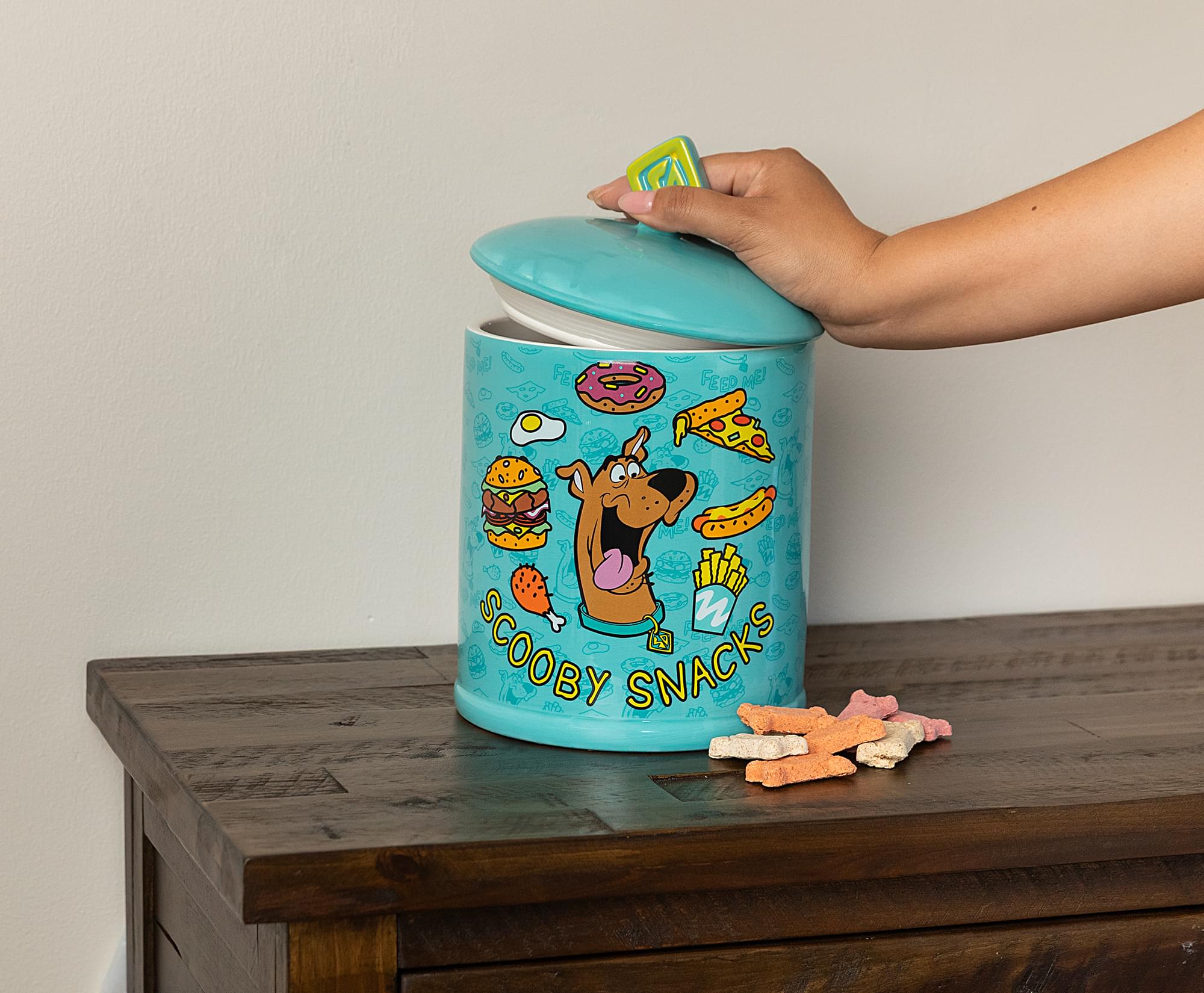 Scooby-Doo Food Pattern 10-inch Ceramic Snack Jar