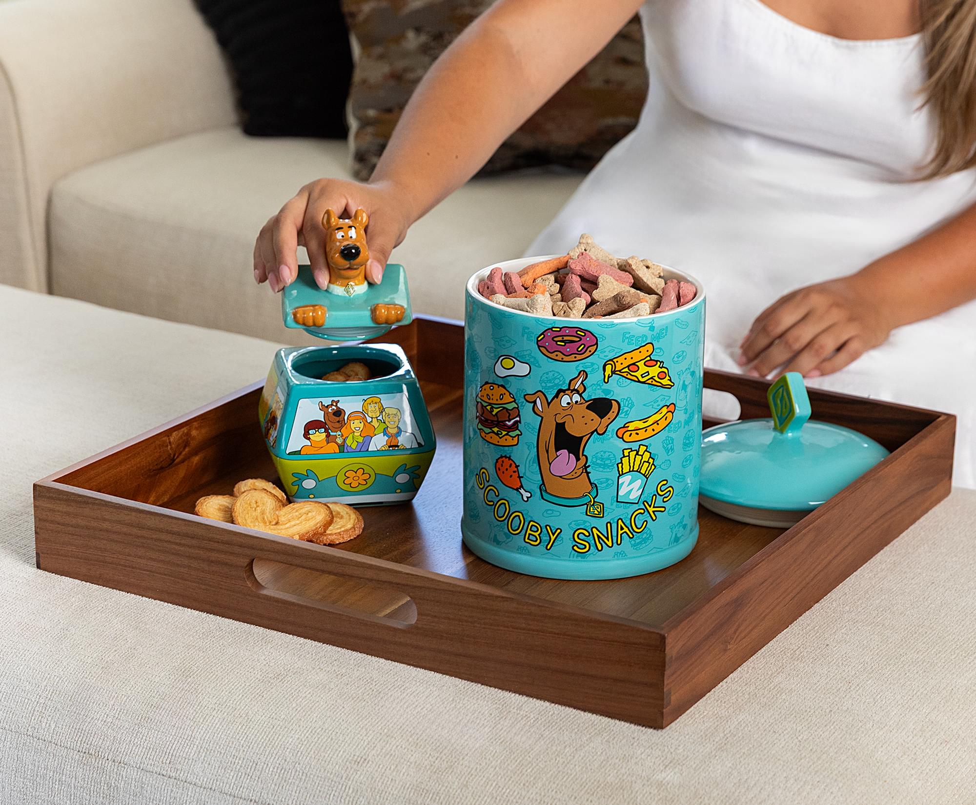 Scooby-Doo Food Pattern 10-inch Ceramic Snack Jar