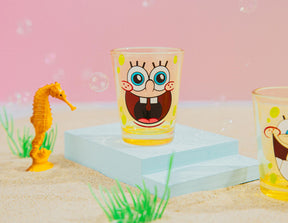 Nickelodeon SpongeBob Faces 2-Ounce Mini Glasses | Set of 4