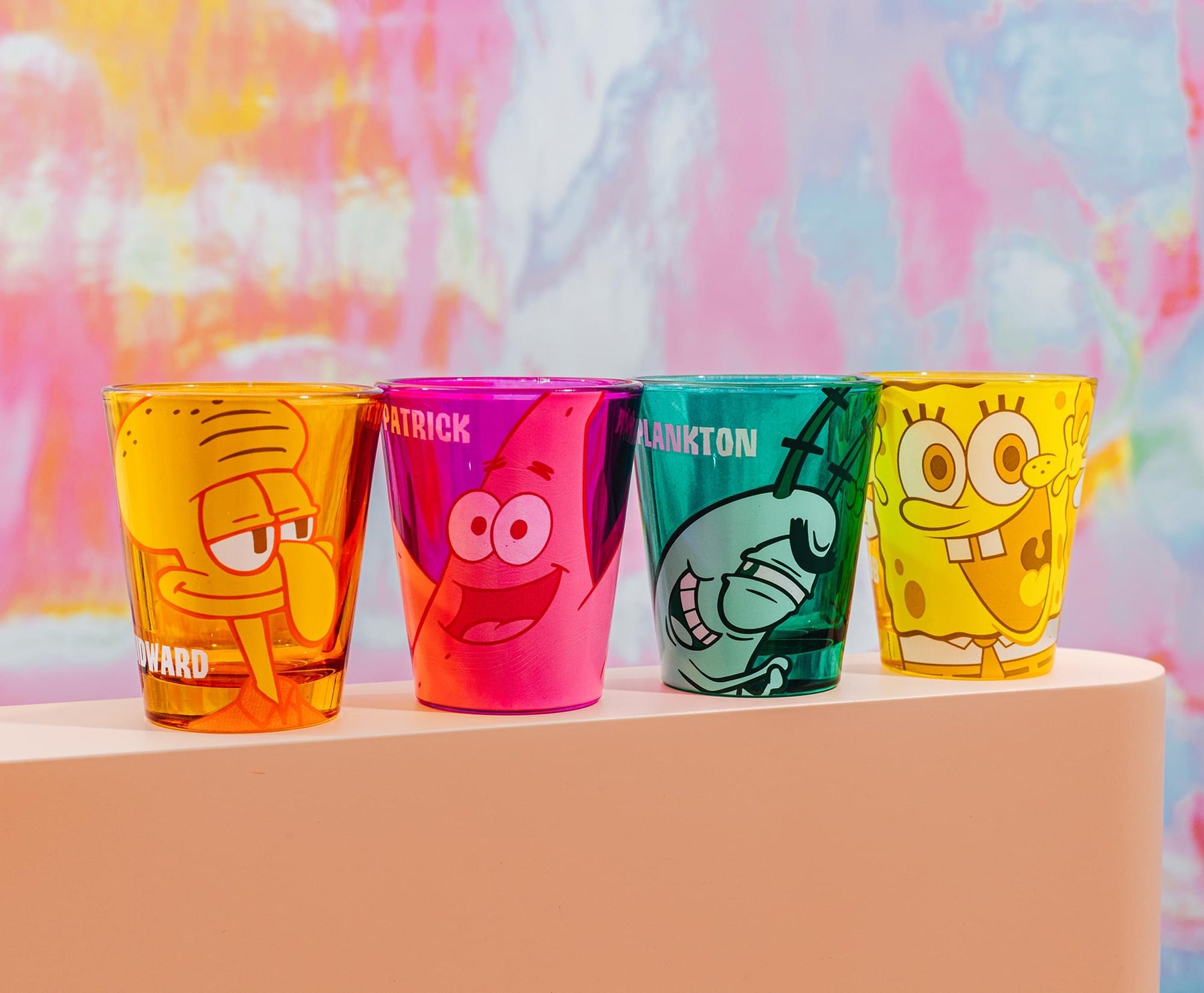 Nickelodeon SpongeBob SquarePants Character 2-Ounce Mini Shot Glasses | Set of 4