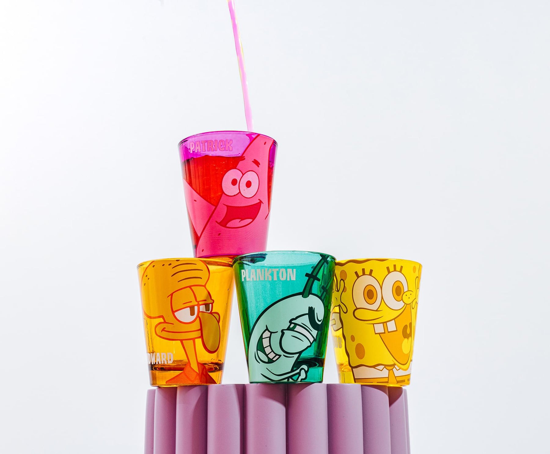 Nickelodeon SpongeBob SquarePants Character 2-Ounce Mini Shot Glasses | Set of 4