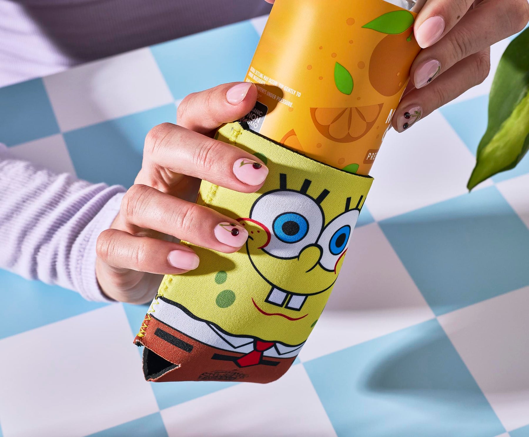 Nickelodeon SpongeBob SquarePants Face Foam Can Hugger | 4 x 4 Inches