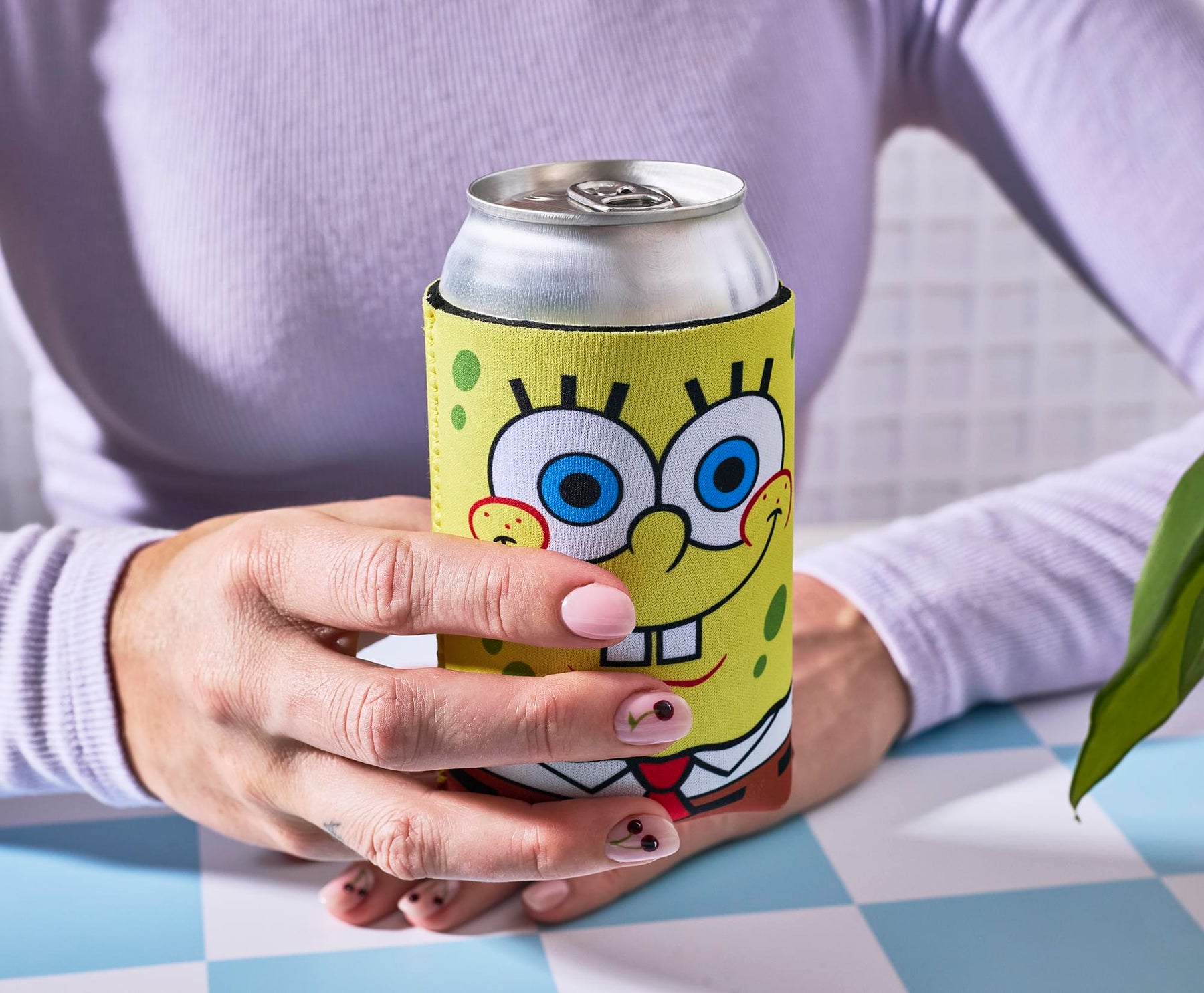 Nickelodeon SpongeBob SquarePants Face Foam Can Hugger | 4 x 4 Inches
