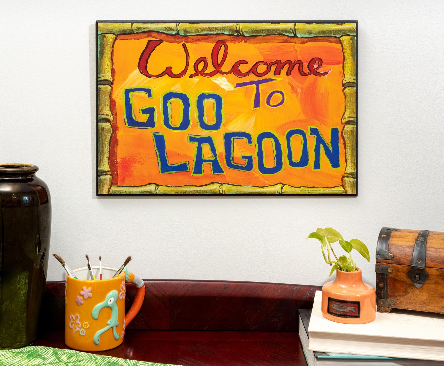 SpongeBob SquarePants "Welcome To Goo Lagoon" MDF Wood Wall Art | 13 x 19 Inches