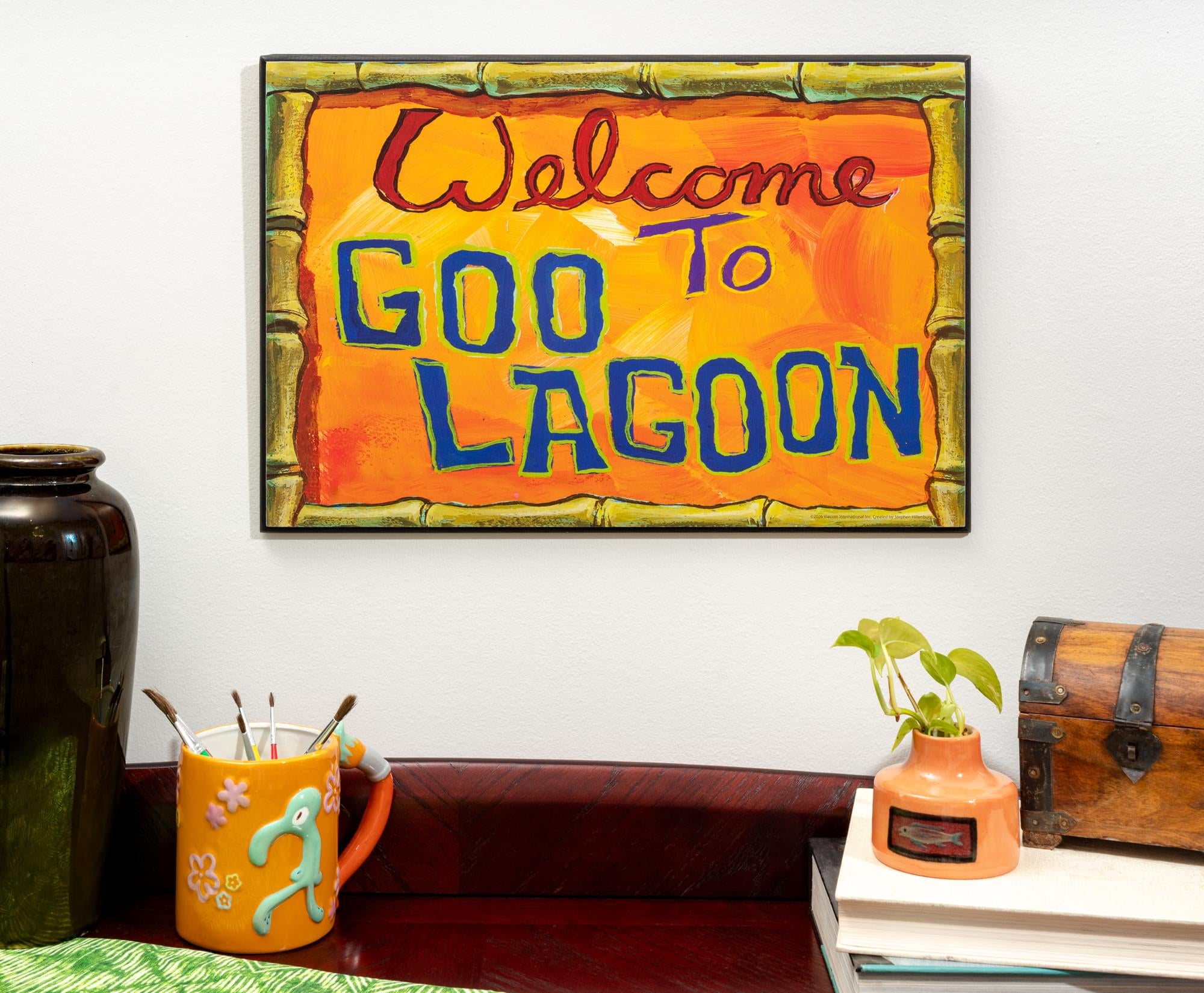 SpongeBob SquarePants "Welcome To Goo Lagoon" MDF Wood Wall Art | 13 x 19 Inches