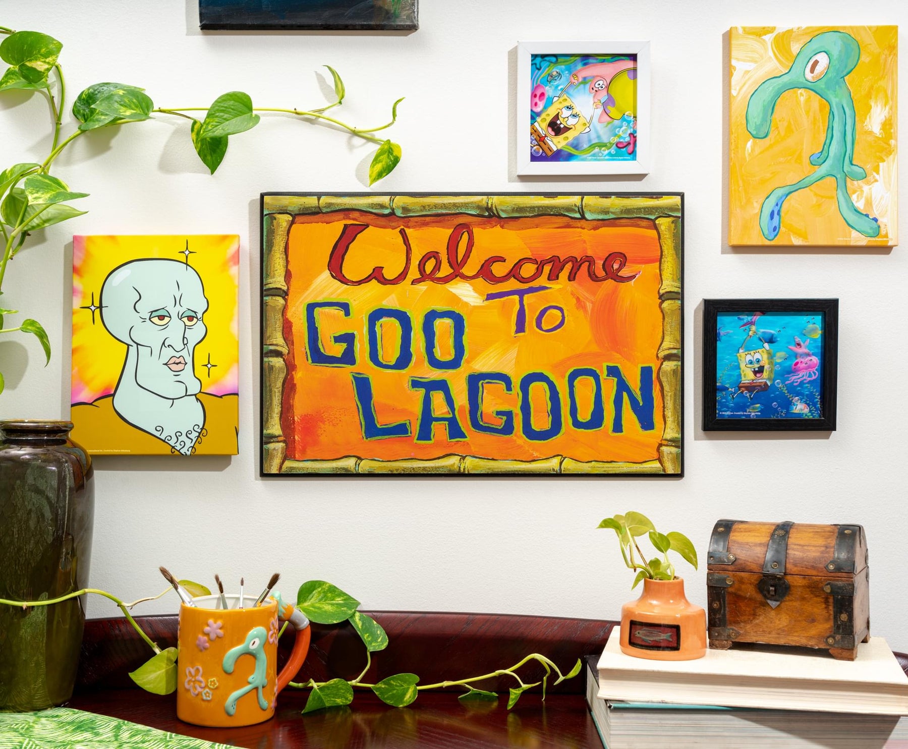 SpongeBob SquarePants "Welcome To Goo Lagoon" MDF Wood Wall Art | 13 x 19 Inches