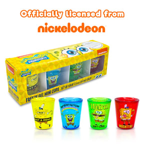 SpongeBob SquarePants Rainbow 1.5-Ounce Plastic Freeze Gel Mini Cups | Set of 4