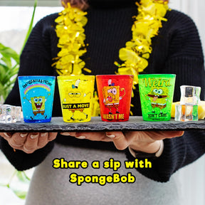 SpongeBob SquarePants Rainbow 1.5-Ounce Plastic Freeze Gel Mini Cups | Set of 4