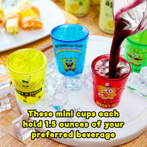 SpongeBob SquarePants Rainbow 1.5-Ounce Plastic Freeze Gel Mini Cups | Set of 4