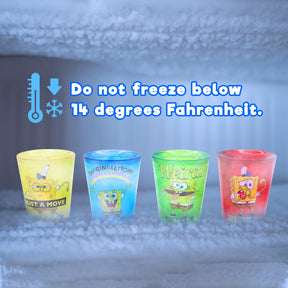 SpongeBob SquarePants Rainbow 1.5-Ounce Plastic Freeze Gel Mini Cups | Set of 4